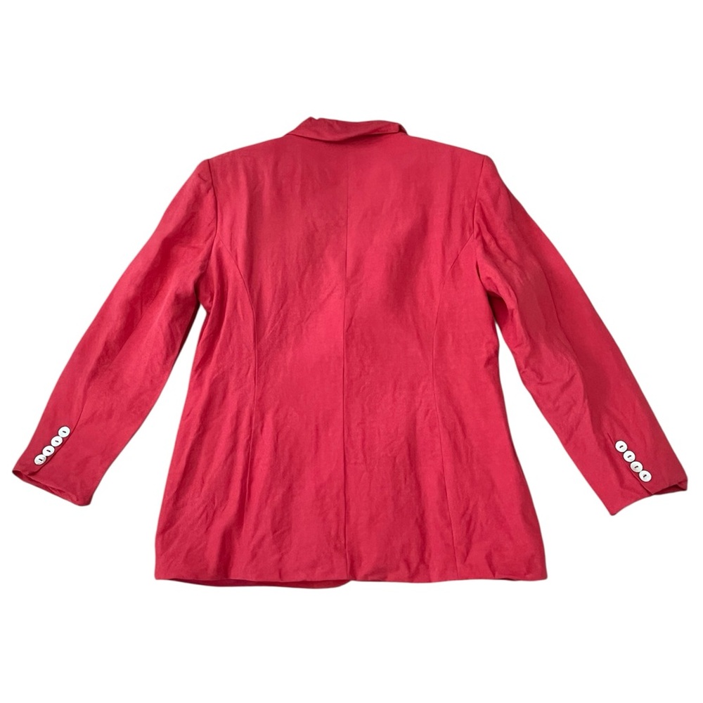 Paul Harris Design Silk & Linen Elegant Red Blazer Skirt Set Size: Small - Picture 8 of 8